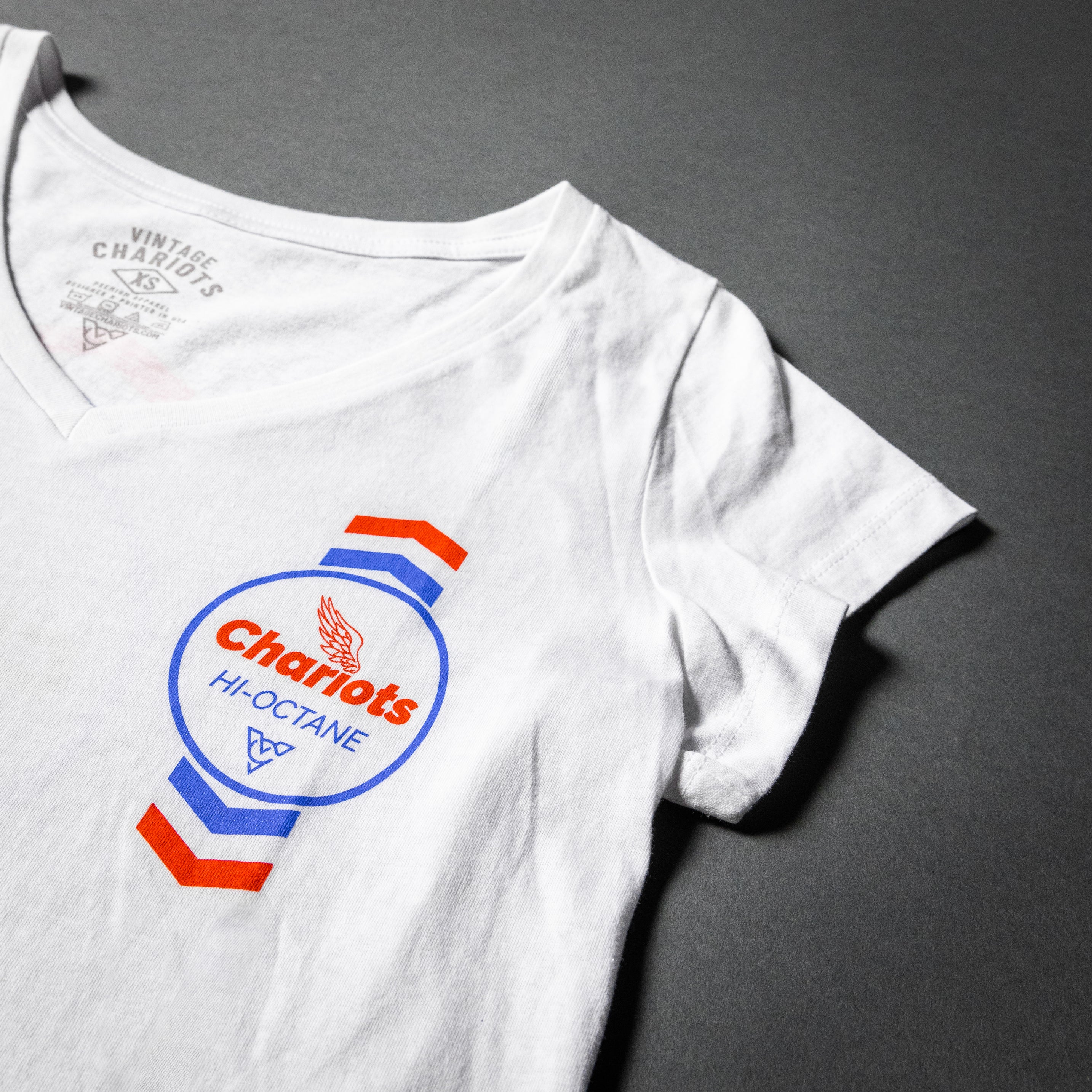 CHEVRON HI OCTANE WOMENS V-NECK TEE (White)