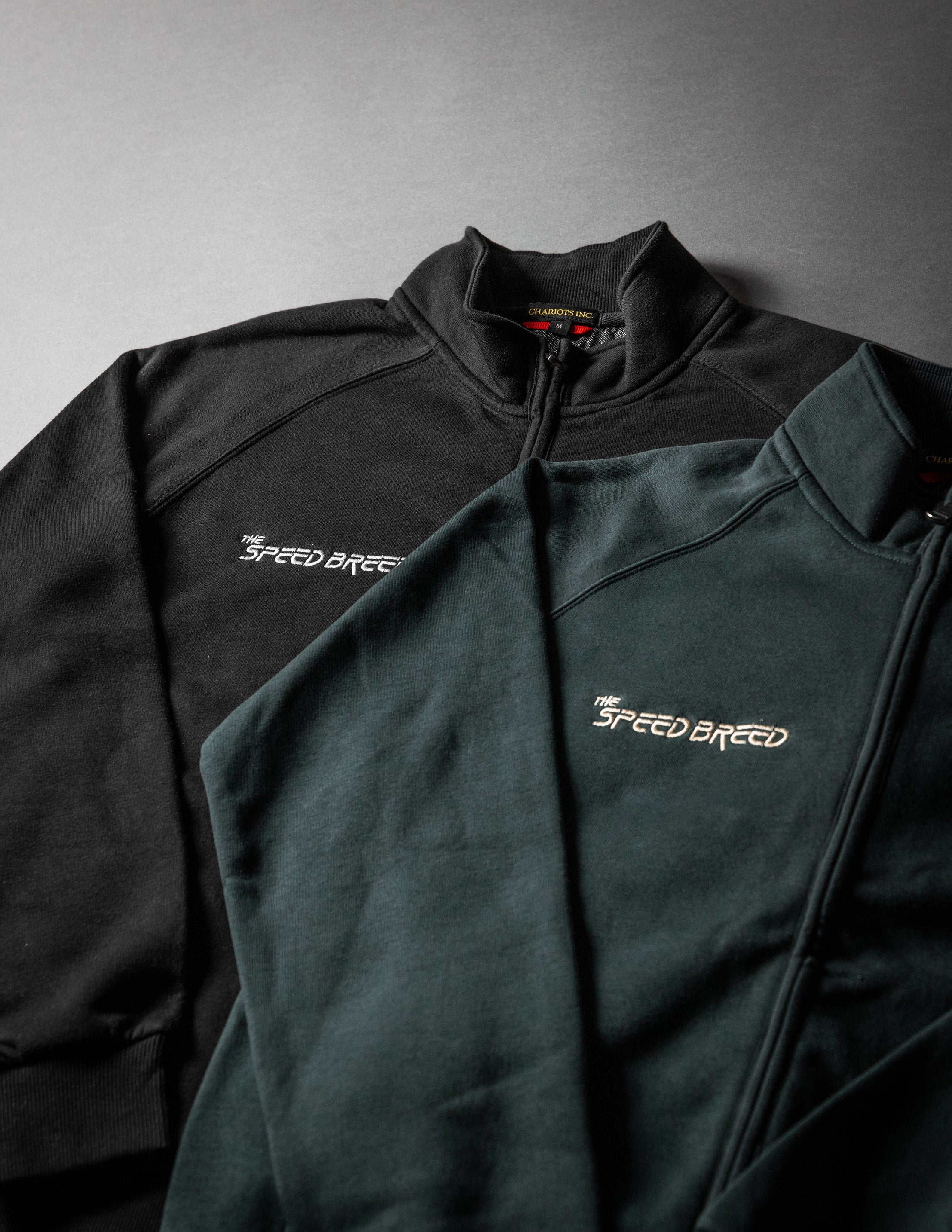 SPEED BREED PREMIUM FULL-ZIP TRACK JACKET (Hunter Green/Light Gold)