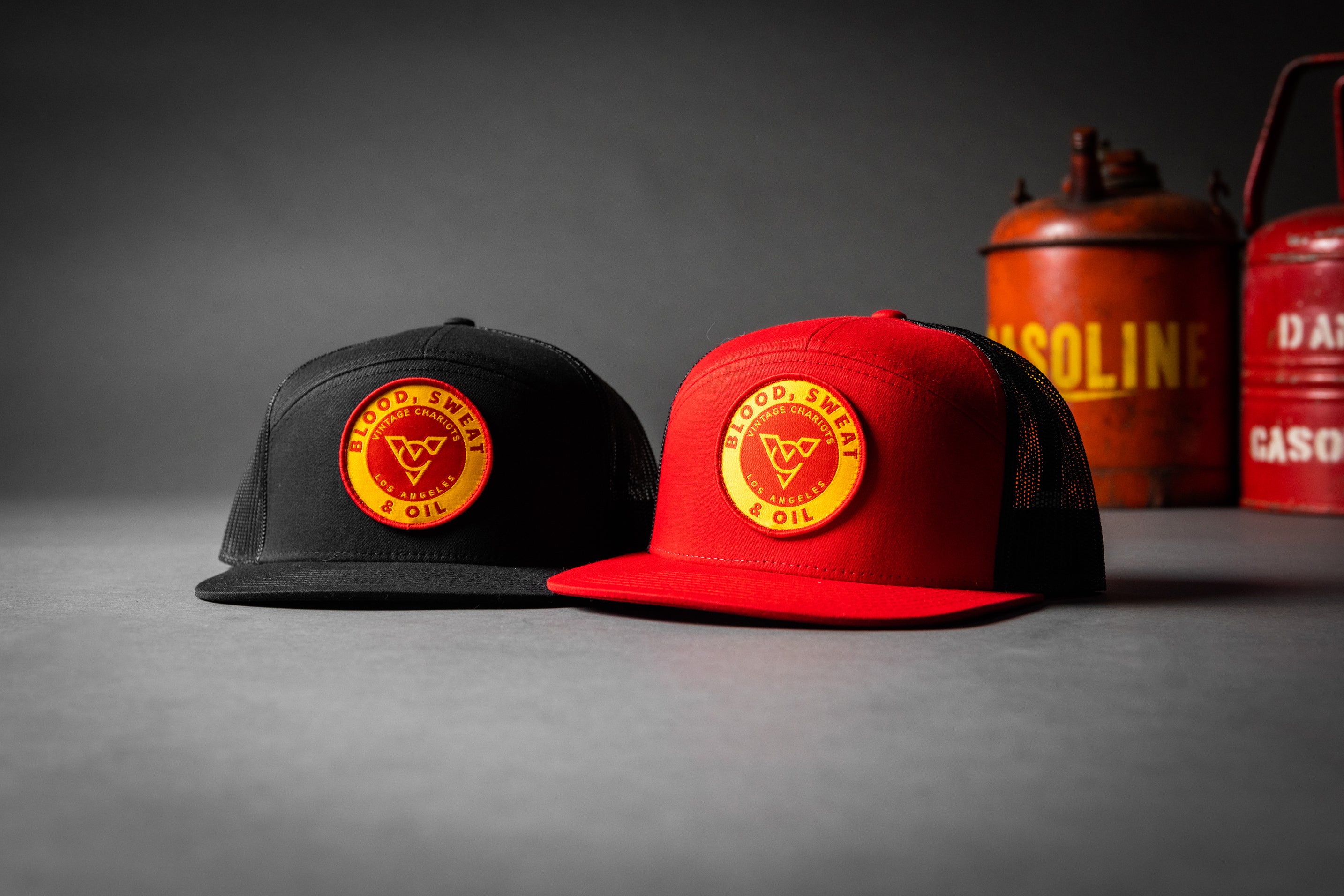 BLOOD SWEAT & OIL (Black/Black 7-Panel)