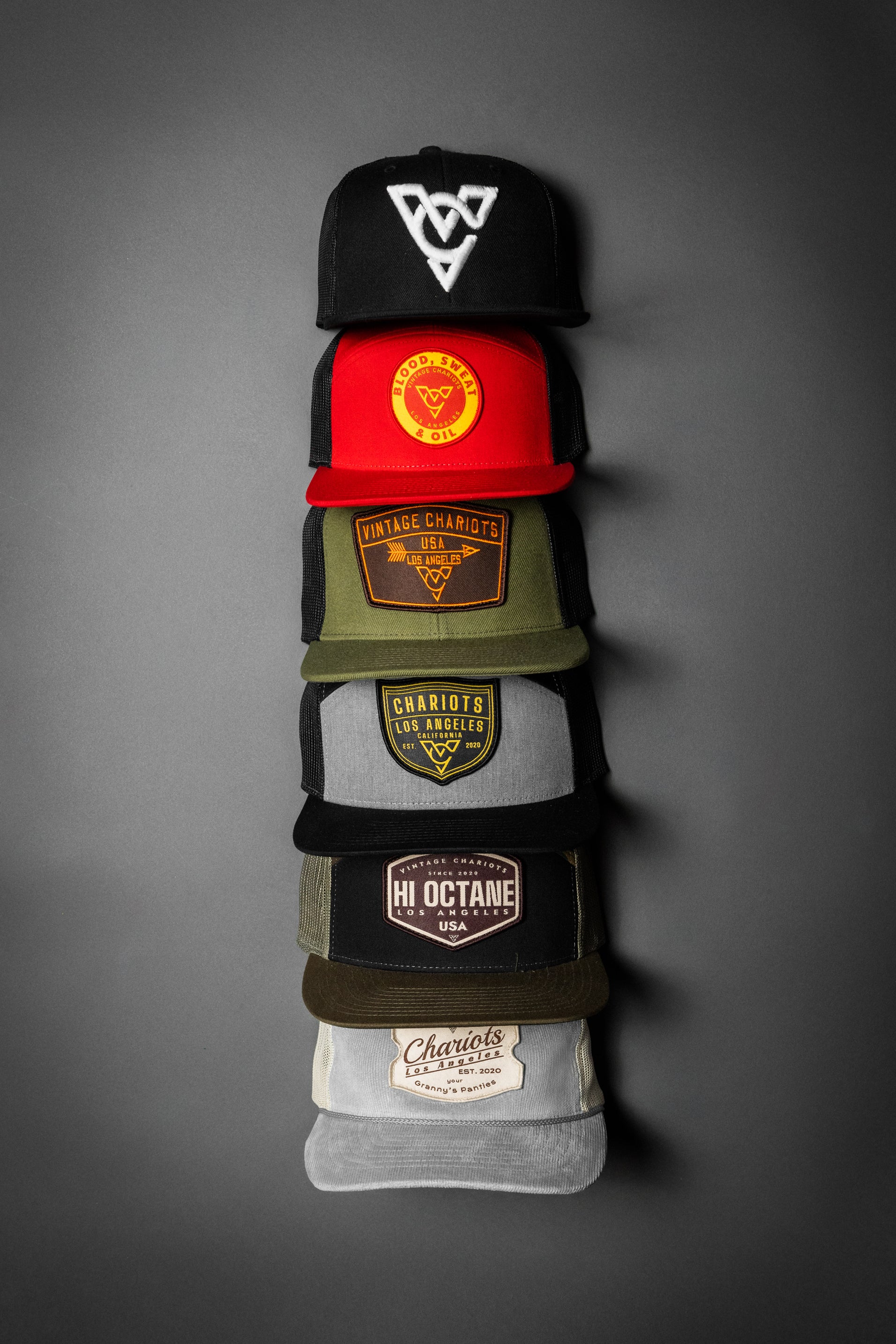 VC WOOL BLEND FLATBILL TRUCKER HAT (Black/Black/White Puff)