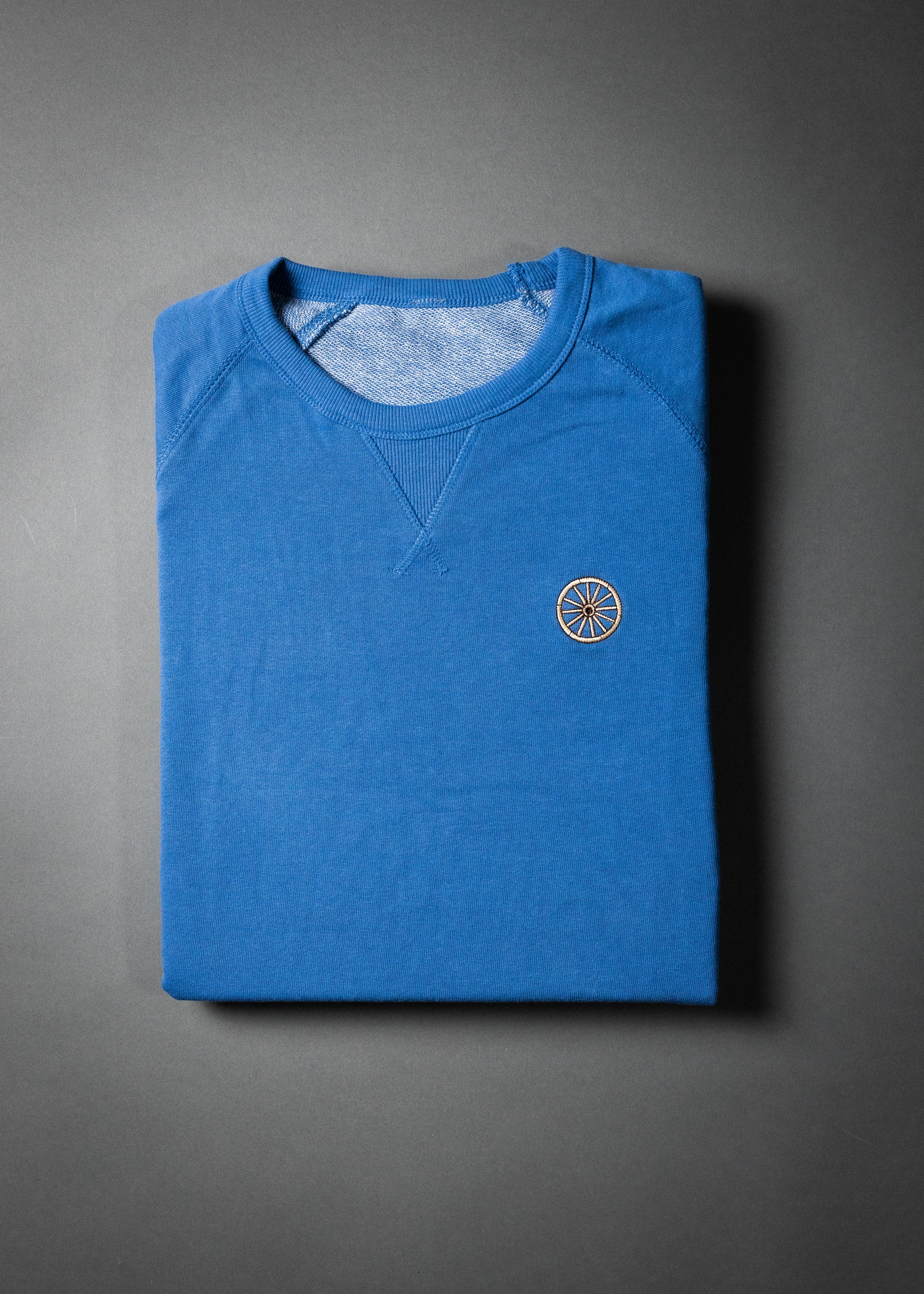 CHARIOTS EMBROIDERED UNISEX FRENCH TERRY CREW NECK SWEATER (Slate Blue)