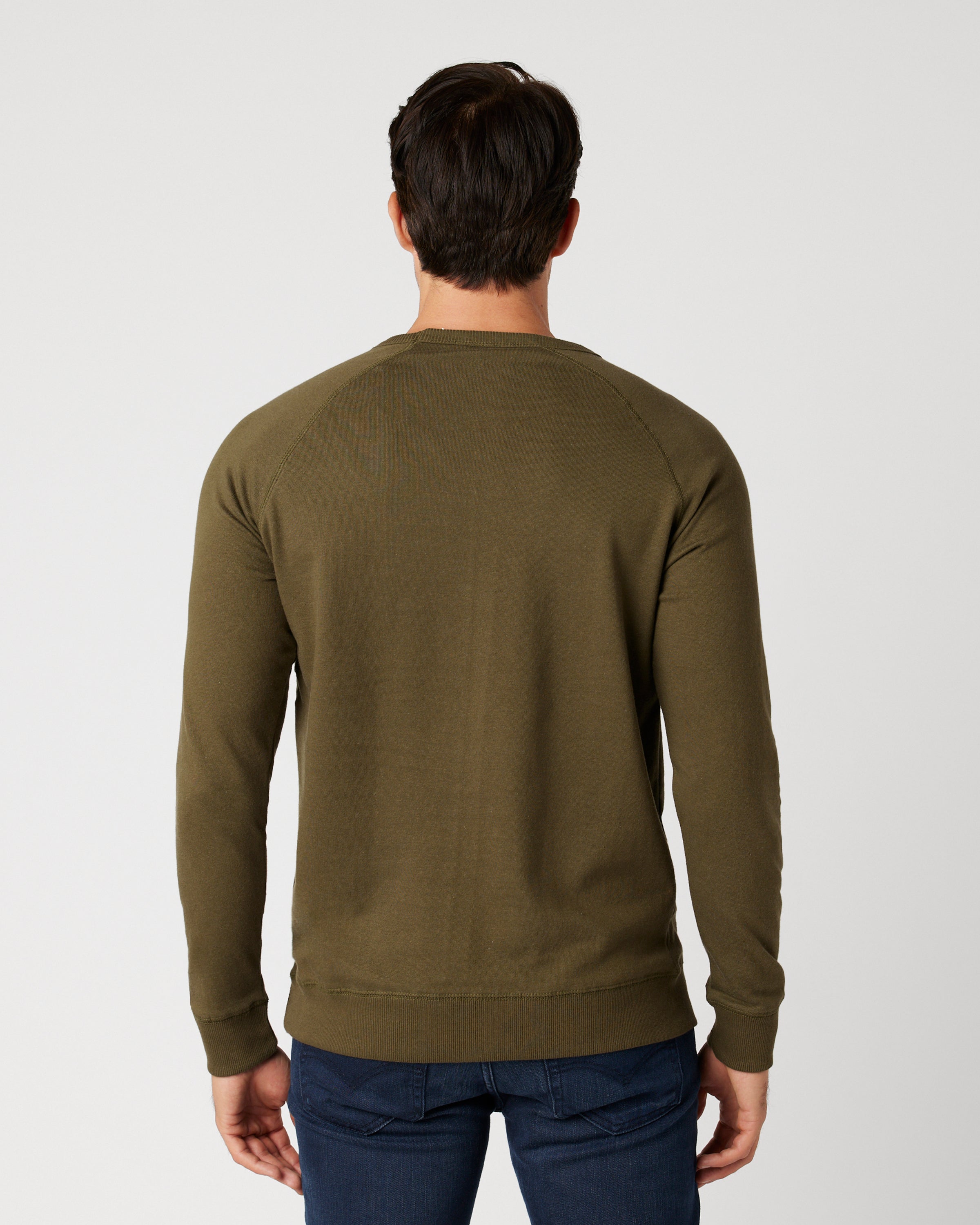 CHARIOTS EMBROIDERED UNISEX FRENCH TERRY CREW NECK SWEATER (Military Green)