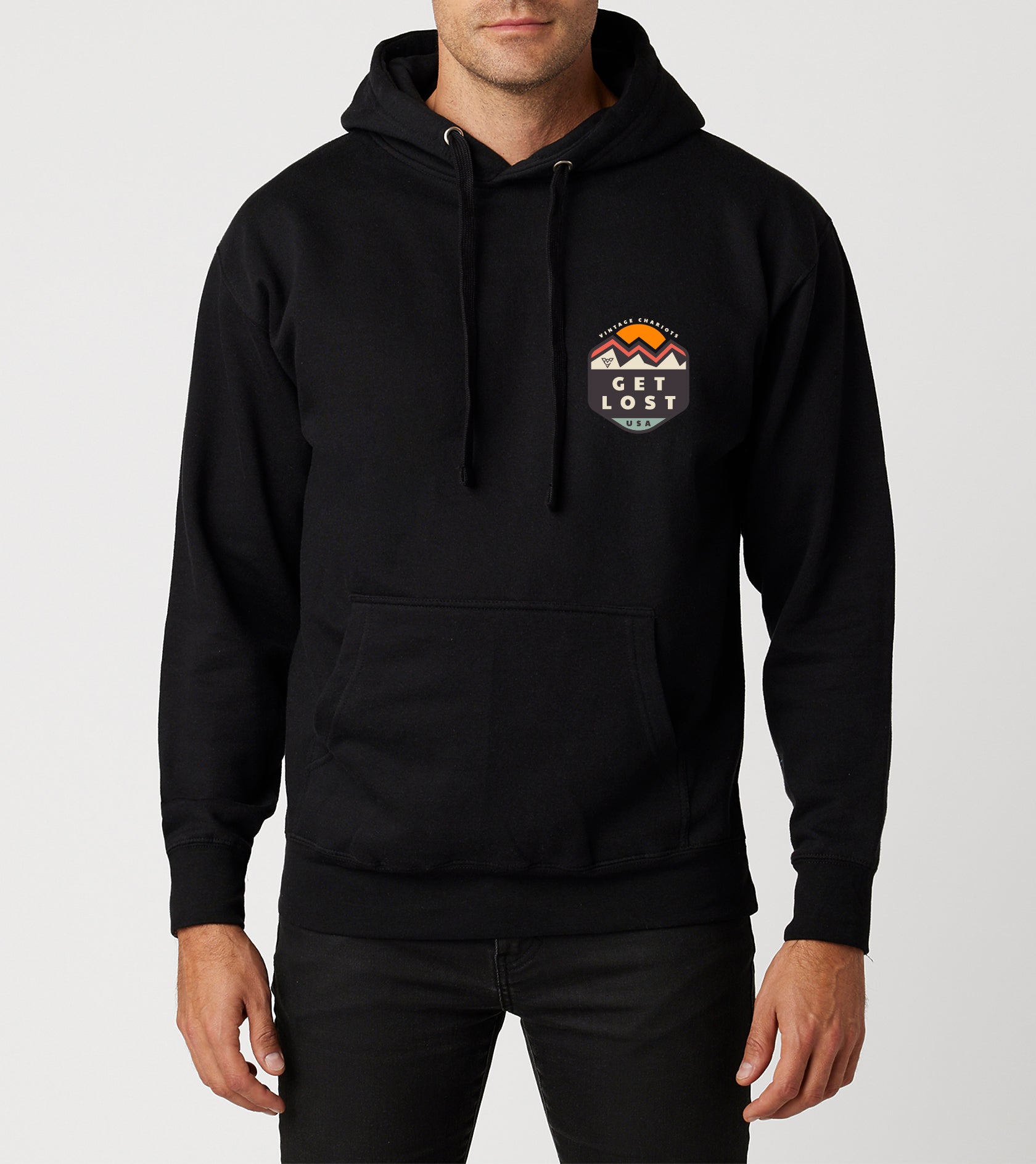 GET LOST UNISEX PREMIUM PULLOVER HOODIE (Black)