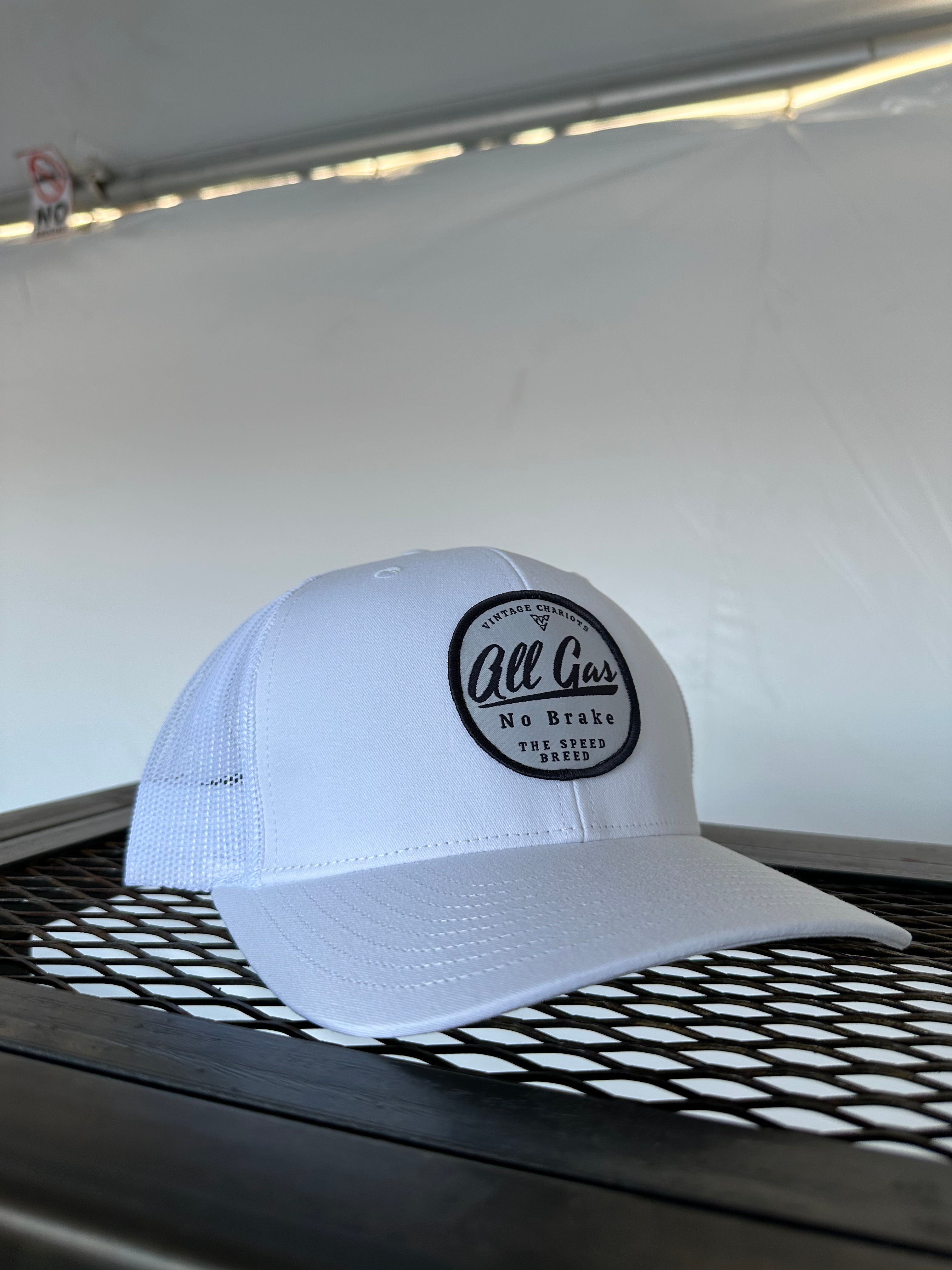 ALL GAS NO BRAKE (White Premium Trucker Hat)