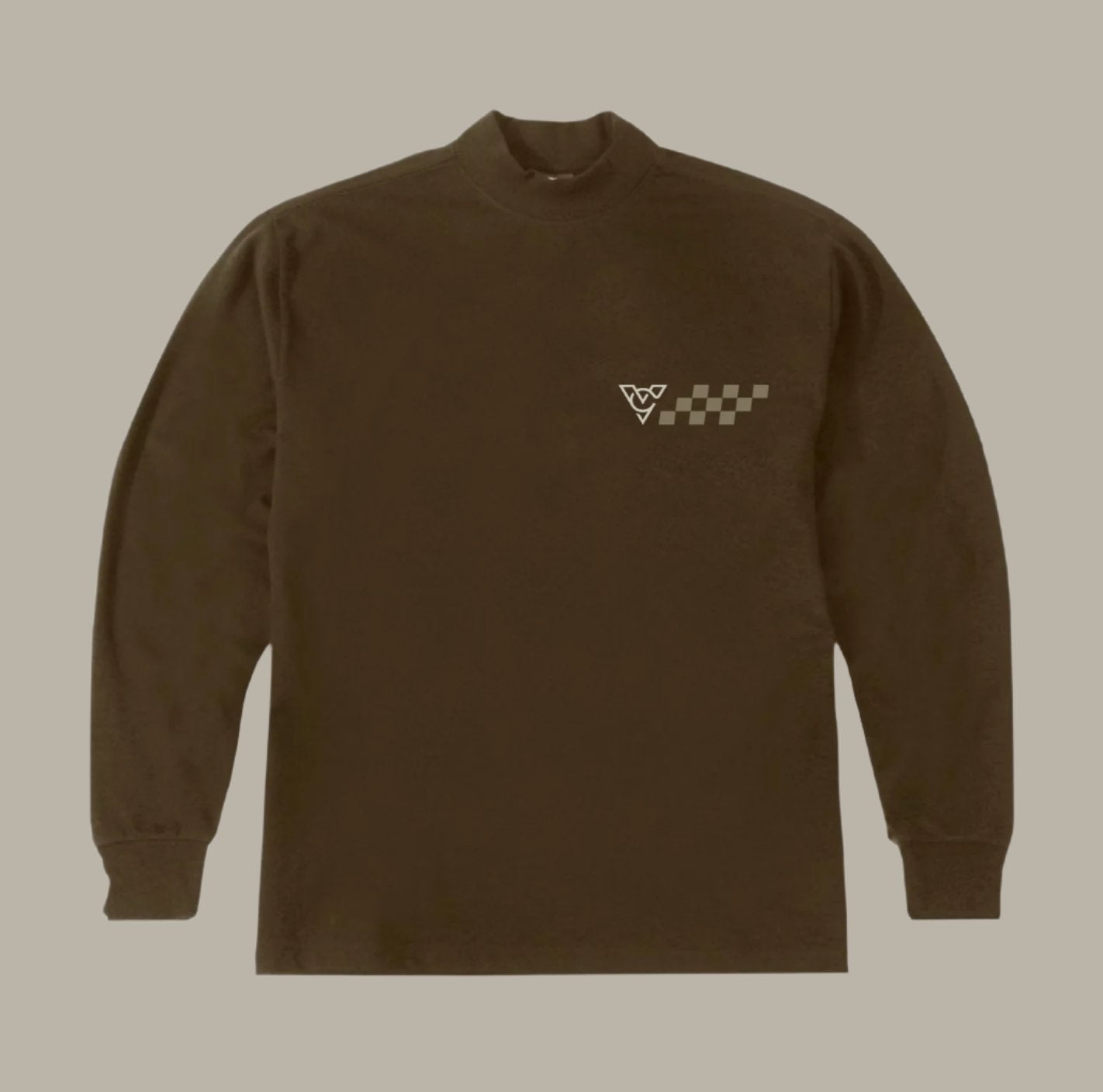 CHECKERED FLAG DRYFLEX MOCK NECK (Tobacco)
