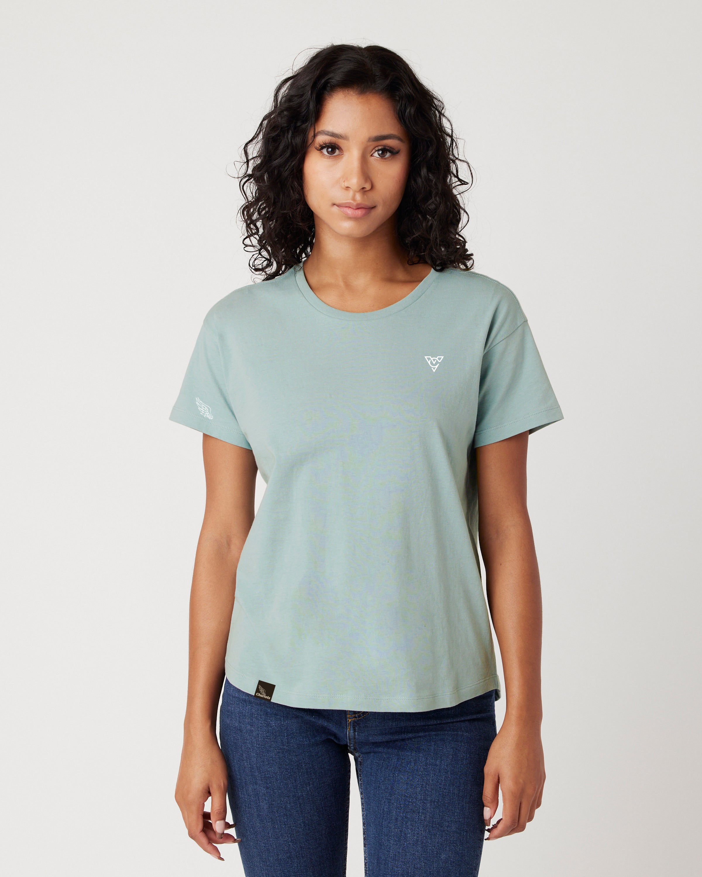 SPARTAN WOMENS HI-LO TEE (Seafoam)