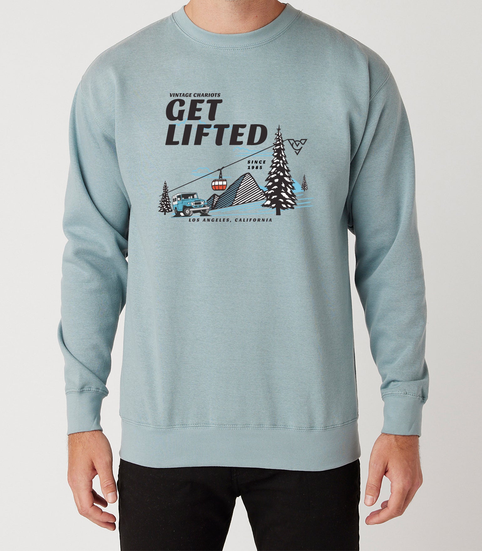 GET LIFTED UNISEX PREMIUM CREW NECK SWEATSHIRT (Agave)