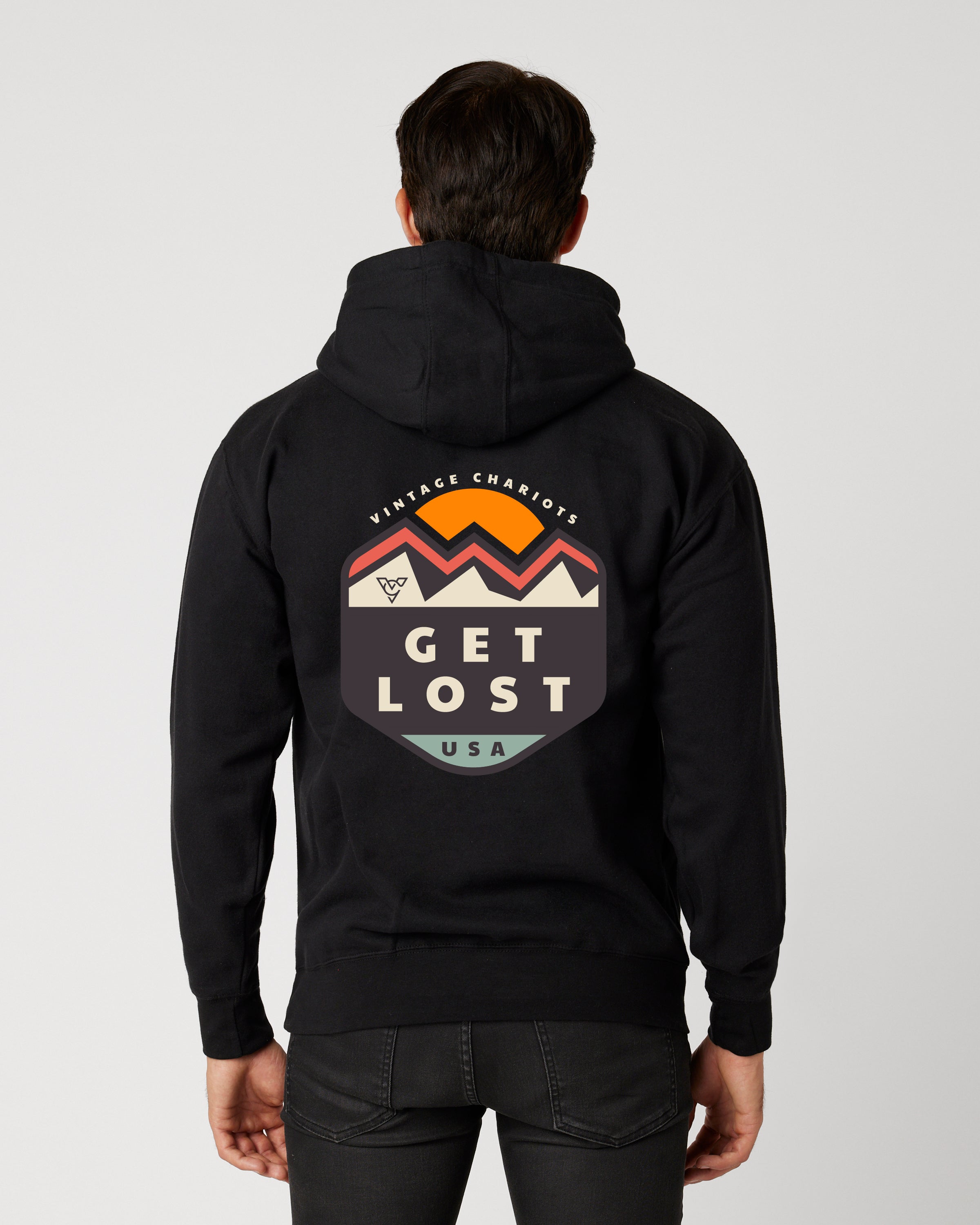 GET LOST UNISEX PREMIUM PULLOVER HOODIE (Black)